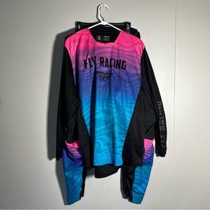 Fly Racing Kinetic Motocross Jersey & Pants Set – Pink/Blue/Black – XL / 38